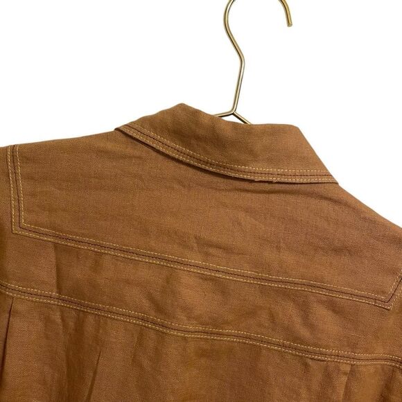 Lanzzino Short Sleeve Linen Button Down Shirt Size MED - Picture 6 of 7